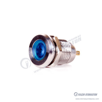 J12-170P-BA2 12mm IP67 Metal Sinyal Lambası 220VAC Mavi J12-170P-BA2 12mm IP67 Metal Sinyal Lambası 220VAC Mavi