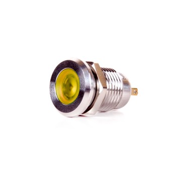 J12-170 12mm Yassı Kafa  Led Metal Sinyal Lambası  IP67 220V AC  (Butto)