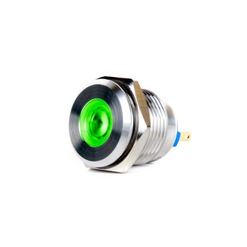 J16-170 16mm Yassı Kafa Led Metal Sinyal Lambası IP67 6-24V AC/DC (Butto)
