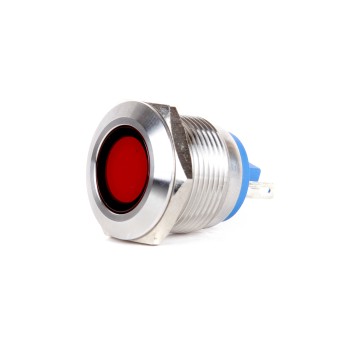 J19-170 19mm Yassı Kafa Led Metal Sinyal Lambası IP67 6-24V AC/DC (Butto)