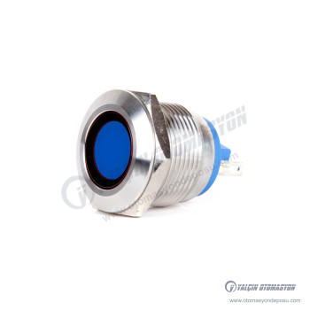 J19-170P-BA2 19mm IP67 Metal Sinyal Lambası 220VAC Mavi J19-170P-BA2 19mm IP67 Metal Sinyal Lambası 220VAC Mavi