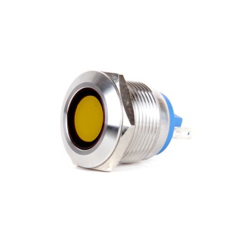 J19-170 19mm Yassı Kafa Led Metal Sinyal Lambası  IP67 220V AC  (Butto)