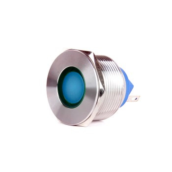 J22-170 22mm Yassı Kafa Led Metal Sinyal Lambası  IP67 6-24V AC/DC  (Butto)