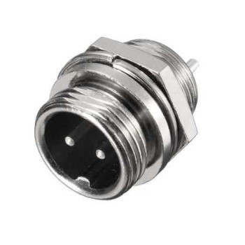 Mike Konnektör 16mm Makine (Şase) Tipi 2Pin Erkek Mike Konnektör 16mm Makine (Şase) Tipi 2Pin Erkek