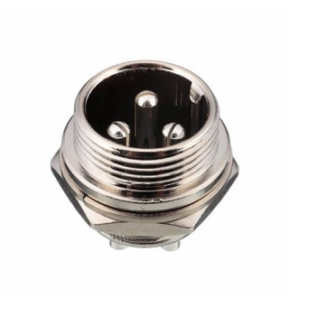 Mike Konnektör 16mm Makine (Şase) Tipi 3Pin Erkek Mike Konnektör 16mm Makine (Şase) Tipi 3Pin Erkek
