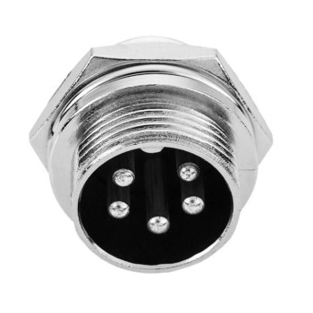 Mike Konnektör 16mm Makine (Şase) Tipi 5Pin Erkek Mike Konnektör 16mm Makine (Şase) Tipi 5Pin Erkek