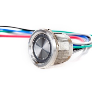 GRP-22-RGBD 22mm Paslanmaz Çelik Düz Kafa Piezzo (No Touch) Kırmızı, Yeşil, Mavi Işıklı Yaylı Buton 6-24V DC, 1NO GRP-22-RGBD 22mm Paslanmaz Çelik Düz Kafa Piezzo (No Touch) Kırmızı, Yeşil, Mavi Işıklı Yaylı Buton 6-24V DC, 1NO