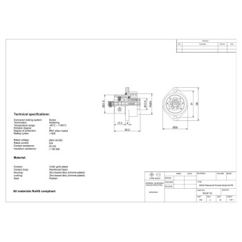 RD24F-7B Makine(Panel) Tipi 7Pin Dişi Konnektör 