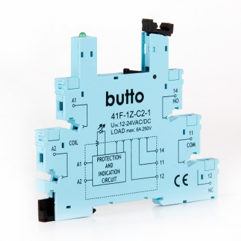 41F-1Z-C2-1 (PLC-A) 5 pin slim röle (PLC rölesi) soketi 12-24VDC LED göstergeli 41F-1Z-C2-1 (PLC-A) 5 pin slim röle (PLC rölesi) soketi 12-24VDC LED göstergeli