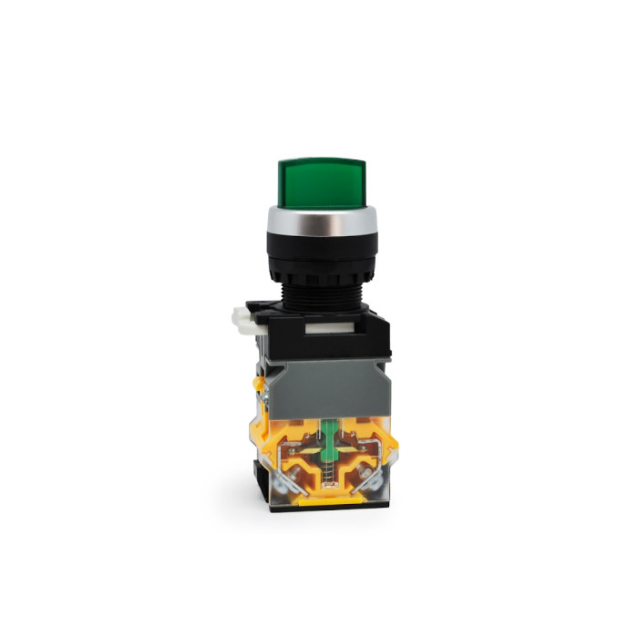 GR22-5720-1-GD Yeşil Led Işıklı 24V Yaylı 1-0-2 Mandal Buton 2NO Kontaklı (LA38 Serisi) GR22-5720-1-GD Yeşil Led Işıklı 24V Yaylı 1-0-2 Mandal Buton 2NO Kontaklı (LA38 Serisi)