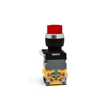 GR22-5720-1-R2 Kırmızı Led Işıklı 220V Yaylı 1-0-2 Mandal Buton 2NO Kontaklı (LA38 Serisi) GR22-5720-1-R2 Kırmızı Led Işıklı 220V Yaylı 1-0-2 Mandal Buton 2NO Kontaklı (LA38 Serisi)