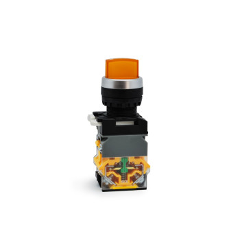 GR22-5720-1-Y2 Sarı Led Işıklı 220V Yaylı 1-0-2 Mandal Buton 2NO Kontaklı (LA38 Serisi) GR22-5720-1-Y2 Sarı Led Işıklı 220V Yaylı 1-0-2 Mandal Buton 2NO Kontaklı (LA38 Serisi)