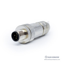 SL012-AM-M05S M12 A Kod Düz 5 Pinli Erkek Konnektör Metal Gövde SL012-AM-M05S M12 A Kod Düz 5 Pinli Erkek Konnektör Metal Gövde