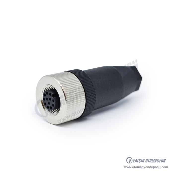 SL012-F12S M12 Düz 12 Pinli Dişi Konnektör – SELİ SL012-F12S M12 Düz 12 Pinli Dişi Konnektör – SELİ