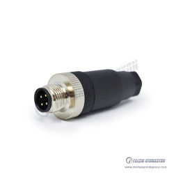 SL012-M04S M12 Düz 4 Pinli Erkek Konnektör SL012-M04S M12 Düz 4 Pinli Erkek Konnektör