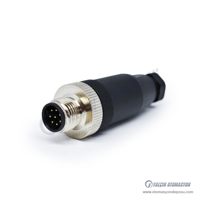 SL012-M08S M12 Düz 8 Pinli Erkek Konnektör – SELİ SL012-M08S M12 Düz 8 Pinli Erkek Konnektör – SELİ