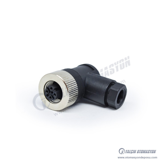 SL12-F05D M12 90° 5 Pinli Dişi Konnektör – SELİ SL12-F05D M12 90° 5 Pinli Dişi Konnektör – SELİ
