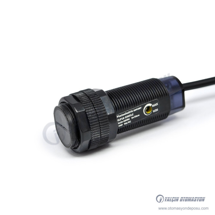 SLP18-D50PLC 50cm Cisimden Yansılamlı Fotosel , M18 PNP NO+NC – SELİ SLP18-D50PLC 50cm Cisimden Yansılamlı Fotosel , M18 PNP NO+NC – SELİ