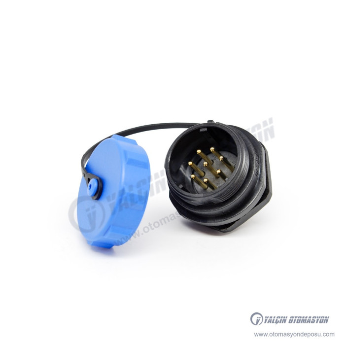 SP21P-8M Makine Tipi 8Pin Erkek Ip68 Konnektör – SELİ SP21P-8M Makine Tipi 8Pin Erkek Ip68 Konnektör – SELİ