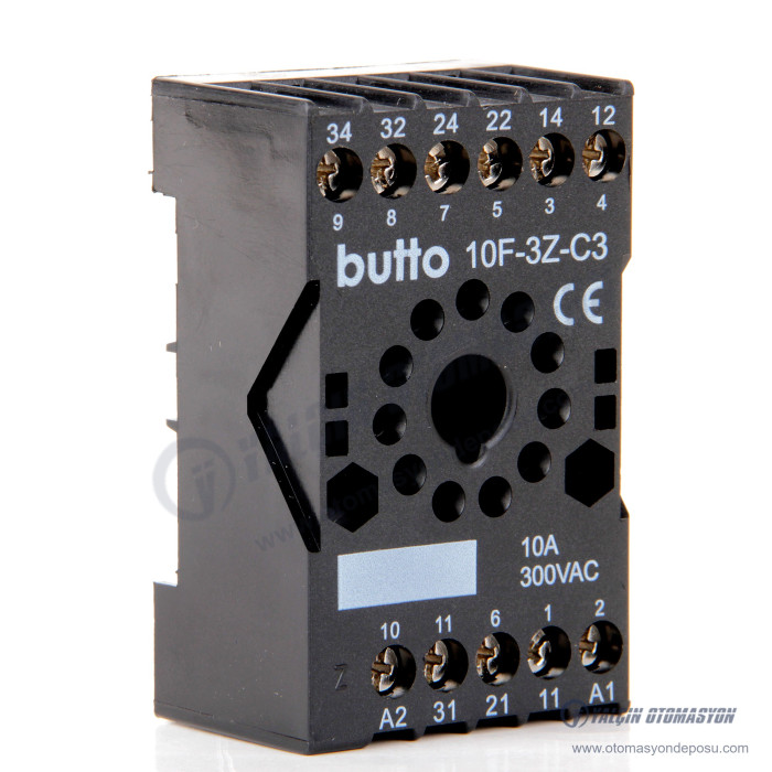 10F-3Z-C3 (SC-63) 11 Pin Ray Tipi Röle Soketi – BUTTO 10F-3Z-C3 (SC-63) 11 Pin Ray Tipi Röle Soketi – BUTTO