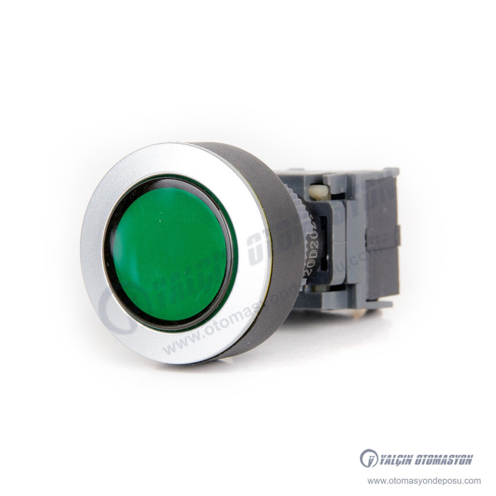 22M16-371-GD 16-22mm Yuvarlak Gövde Yeşil Işıklı Kalıcı Buton 24V – BUTTO 22M16-371-GD 16-22mm Yuvarlak Gövde Yeşil Işıklı Kalıcı Buton 24V – BUTTO
