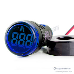 AD22-22AM-AC-B Mavi 22mm Yuvarlak AC Dijital Ampermetre 100A Akım Trafolu AD22-22AM-AC-B Mavi 22mm Yuvarlak AC Dijital Ampermetre 100A Akım Trafolu