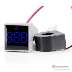 AD22-22AM-S-AC-B Mavi 22mm Kare AC Dijital Ampermetre 100A Akım Trafolu