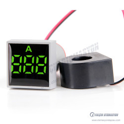 AD22-22AM-S-AC-G Yeşil 22mm Kare AC Dijital Ampermetre 100A Akım Trafolu