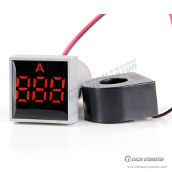 AD22-22AM-S-AC-R Kırmızı 22mm Kare AC Dijital Ampermetre 100A Akım Trafolu