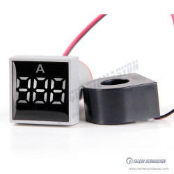 AD22-22AM-S-AC-W Beyaz 22mm Kare AC Dijital Ampermetre 100A Akım Trafolu