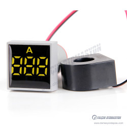 AD22-22AM-S-AC-Y Sarı 22mm Kare AC Dijital Ampermetre 100A Akım Trafolu