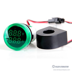 AD22-22VAM-AC-G Yeşil 22mm Yuvarlak AC Dijital Voltmetre/Ampermetre 50-500V AC 100A Akım Trafolu AD22-22VAM-AC-G Yeşil 22mm Yuvarlak AC Dijital Voltmetre/Ampermetre 50-500V AC 100A Akım Trafolu