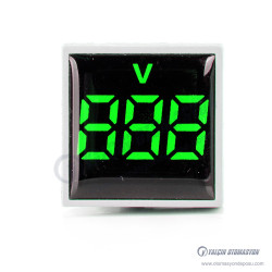 AD22-22VM-S-DC-G Yeşil 22mm Kare DC Voltmetre 5-60V AD22-22VM-S-DC-G Yeşil 22mm Kare DC Voltmetre 5-60V