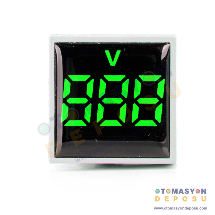 AD22-22VM-S-DC-G Yeşil 22mm Kare DC Voltmetre 5-60V – LEAGLO AD22-22VM-S-DC-G Yeşil 22mm Kare DC Voltmetre 5-60V – LEAGLO
