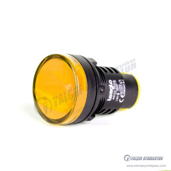 AD22-30DS--23Y 30mm Yuvarlak Gövdeli Plastik Sinyal Lambası Sarı LED Işıklı 24V AC/DC