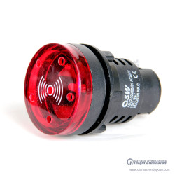 AD22-30SM-23R 30mm Kırmızı Işıklı Buzzer 24V AC/DC