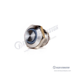 EJ12-261-PM-YD 12mm Paslanmaz Çelik Ultra Kısa Boy Çıkık Kafa Yaylı 6-24V DC Sarı Işıklı Tact Buton