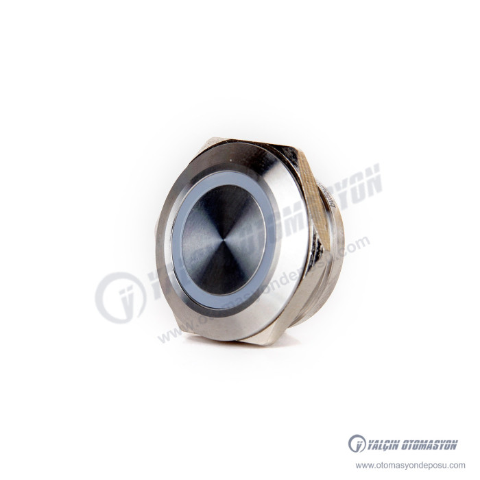 EJ22-271-PM-BD 22mm Paslanmaz Çelik Ultra Kısa Boy Düz Kafa Yaylı 6-24V DC Mavi Işıklı Tact Buton – BUTTO EJ22-271-PM-BD 22mm Paslanmaz Çelik Ultra Kısa Boy Düz Kafa Yaylı 6-24V DC Mavi Işıklı Tact Buton – BUTTO