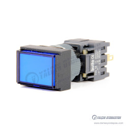 F16-291-BD 16mm Dikdörtgen Gövde Mavi Işıklı Yaylı Buton 12-24V F16-291-BD 16mm Dikdörtgen Gövde Mavi Işıklı Yaylı Buton 12-24V