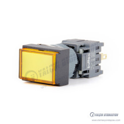 F16-291-YD 16mm Dikdörtgen Gövde Sarı Işıklı Yaylı Buton 12-24V F16-291-YD 16mm Dikdörtgen Gövde Sarı Işıklı Yaylı Buton 12-24V