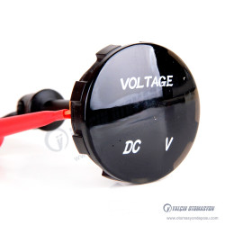 GV30-BL-B Mavi Bombeli Cam DC Voltmetre 30mm Su Geçirmez 6-30V