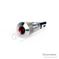J8-130P-RD 8mm IP67 Metal Sinyal Lambası 6-24VDC Kırmızı