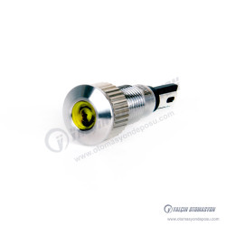 J8-130P-YD 8mm IP67 Metal Sinyal Lambası 6-24VDC Sarı J8-130P-YD 8mm IP67 Metal Sinyal Lambası 6-24VDC Sarı