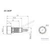 J8-160P-WA2 8mm IP67 Metal Sinyal Lambası 220VAC Beyaz teknik çizim ve ölçüleri