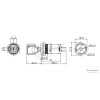 J16-712-3-E 16mm Işıksız 1-0-2 Kalıcı Anahtarlı Buton teknik çizim ve ölçüleri J16-712-3-E 16mm Işıksız 1-0-2 Kalıcı Anahtarlı Buton teknik çizim ve ölçüleri