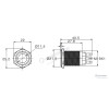J19-272-JT-GD 19mm Metal Yeşil Led Işıklı Yön (Ok) Logo Yaylı Buton teknik çizim ve ölçüleri J19-272-JT-GD 19mm Metal Yeşil Led Işıklı Yön (Ok) Logo Yaylı Buton teknik çizim ve ölçüleri