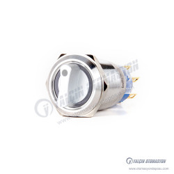 J19-472-2-RD 19mm Metal Kırmızı LED Işıklı 0-1 Kalıcı Mandal Buton