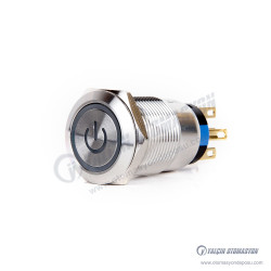 J19-272-P-BA2 19mm Metal Power Logo Mavi LED Işıklı Yaylı Buton J19-272-P-BA2 19mm Metal Power Logo Mavi LED Işıklı Yaylı Buton