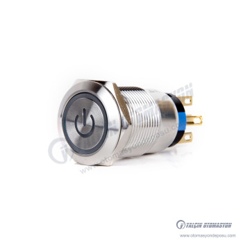 J19-272-P-GD 19mm Metal Power Logo Yeşil LED Işıklı Yaylı Buton J19-272-P-GD 19mm Metal Power Logo Yeşil LED Işıklı Yaylı Buton