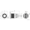 J22-371-P-RA2 22mm Metal Power Logo Kırmızı LED Işıklı Kalıcı Buton teknik çizim ve ölçüleri J22-371-P-RA2 22mm Metal Power Logo Kırmızı LED Işıklı Kalıcı Buton teknik çizim ve ölçüleri